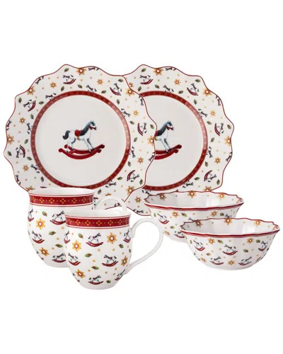 Villeroy & Boch 6pc Toy's Delight Rocking Horse Breakfast Set For Two In Multi