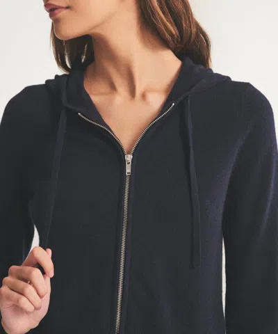 Naadam Signature Cashmere Cropped Zip Up Hoodie In Black