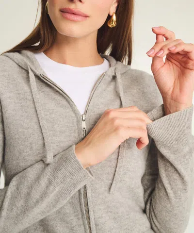 Naadam Signature Cashmere Cropped Zip Up Hoodie In Multi