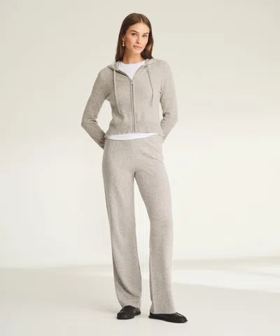 Naadam Signature Cashmere Cropped Zip Up Hoodie In Multi