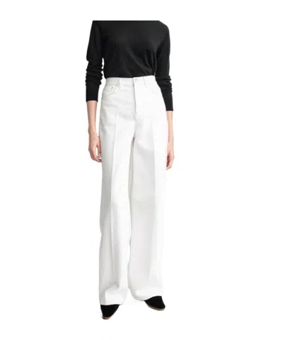 Totême High-rise Straight-leg Press-creased Denim Jeans In White