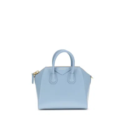 Givenchy Antigona Mini Top-handle Bag In Patent Leather In Blue