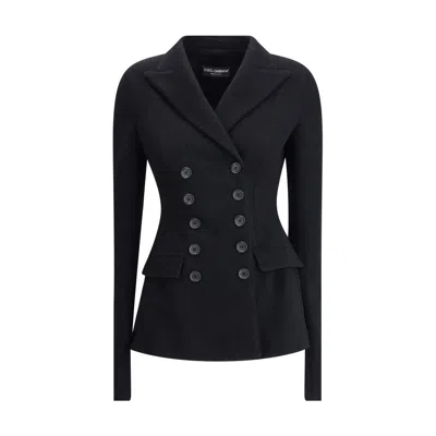 Dolce & Gabbana Tailored Wool Double-breasted Jacket In Black