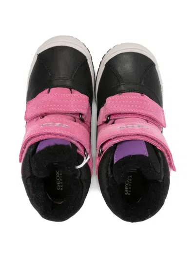 Geox Omar Double-strap Padded Boots In Pink