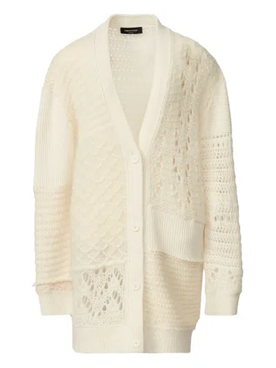 Fabiana Filippi Cardigan In Platinum And Mohair In Neutral