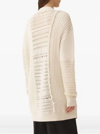 Fabiana Filippi Cardigan In Platinum And Mohair In Neutral