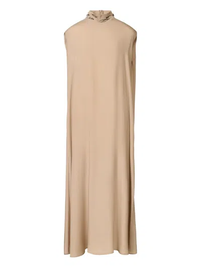 Fabiana Filippi Jewelled-embroidered Cape Maxi Dress In Neutral