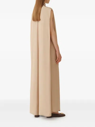 Fabiana Filippi Jewelled-embroidered Cape Maxi Dress In Neutral