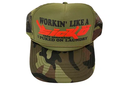 Pre-owned Sicko Laundry Trucker Hat In Camo In Multi