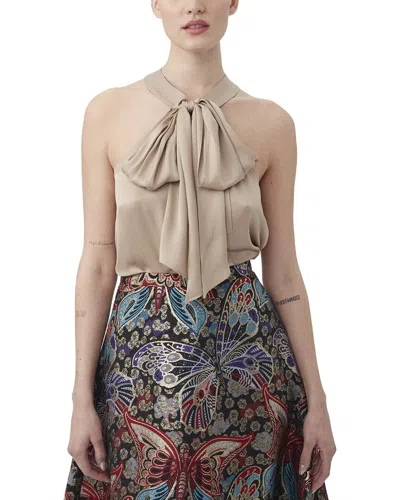 Trina Turk Mallie Silk-blend Top In Neutral