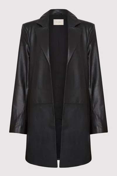 St Agni Leather Longline Jacket In Black