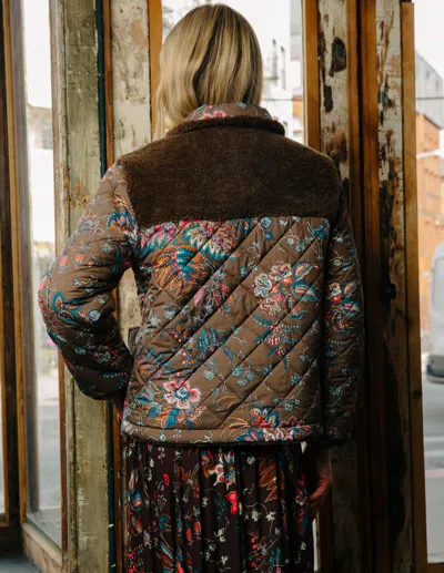 Love The Label Finley Sherpa Jacket In Brown