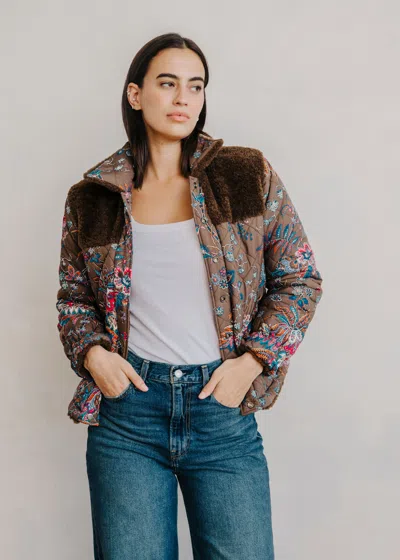 Love The Label Finley Sherpa Jacket In Brown