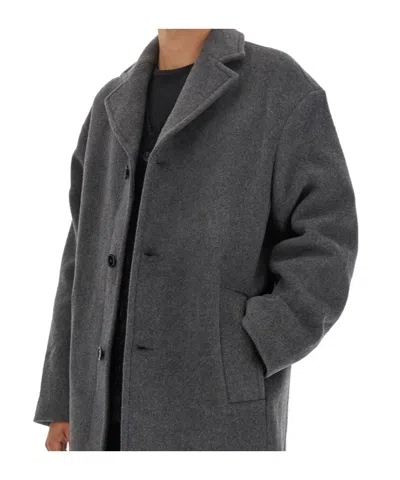 Séfr Long Wool Blend Coat Single Breasted In Animal Print