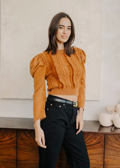 Love The Label Liv Knit Pullover In Brown