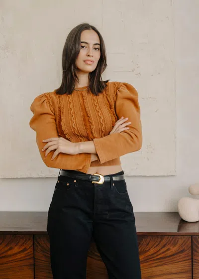 Love The Label Liv Knit Pullover In Brown