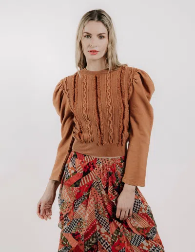 Love The Label Liv Knit Pullover In Brown