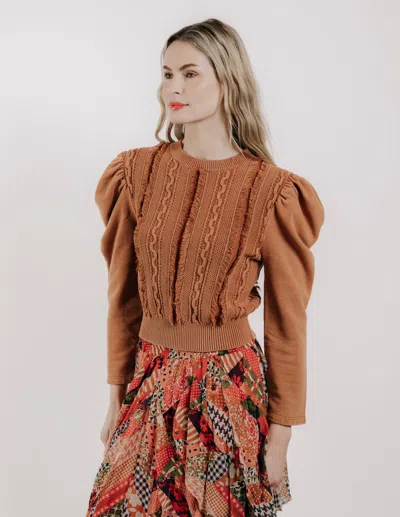 Love The Label Liv Knit Pullover In Brown
