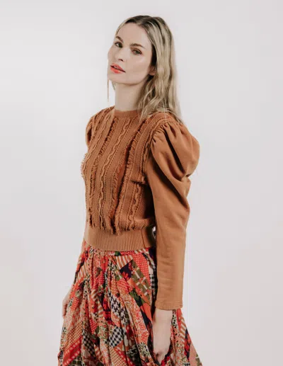 Love The Label Liv Knit Pullover In Brown