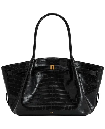 Jw Pei Hana Medium Suede Tote Bag In Black