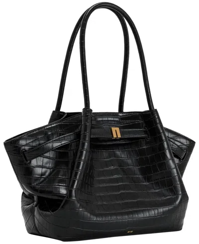 Jw Pei Hana Medium Suede Tote Bag In Black