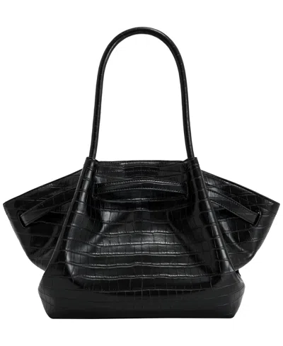 Jw Pei Hana Medium Suede Tote Bag In Black