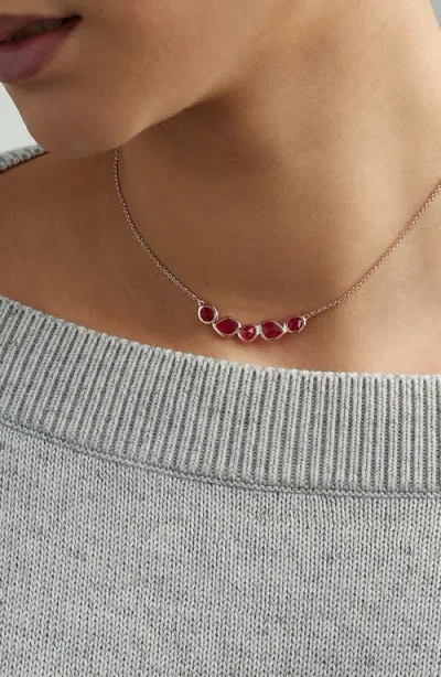 Monica Vinader Mini Nugget Cluster 18ct Rose-gold Vermeil And Pink Quartz Necklace
