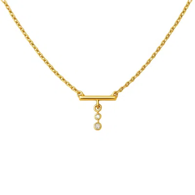 Lily Flo Jewellery Women's Gold Axis Diamond Bar Necklace In Gold