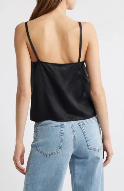 Frame Split Front Crop Silk Camisole In Blue