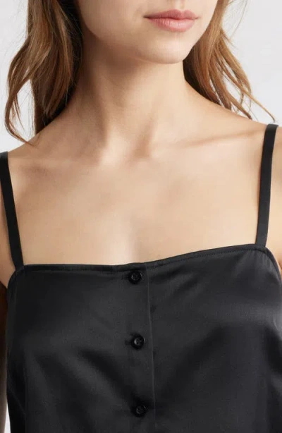 Frame Split Front Crop Silk Camisole In Blue