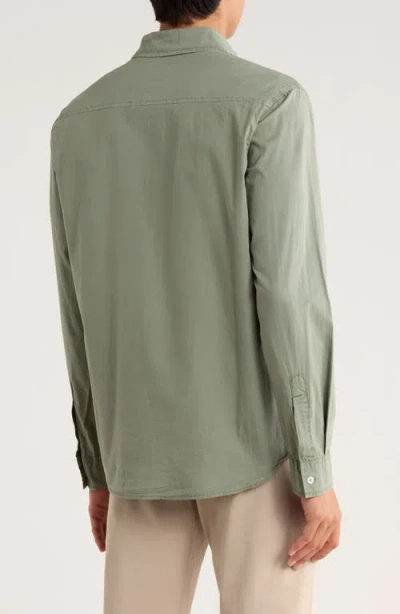 Union Clearwater Stretch Cotton Poplin Button-up Shirt In Green