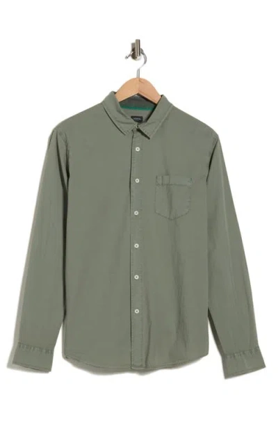 Union Clearwater Stretch Cotton Poplin Button-up Shirt In Green