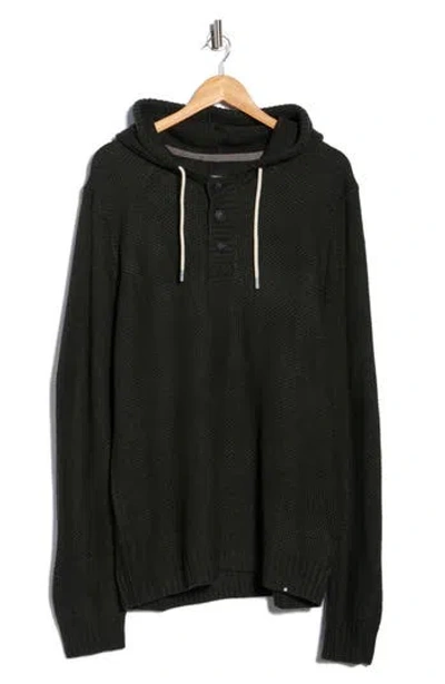 Union Textured Knit Hoodie In Black