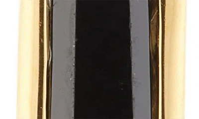 Monica Vinader Baguette Black Spinel Hoop Charm In Gold