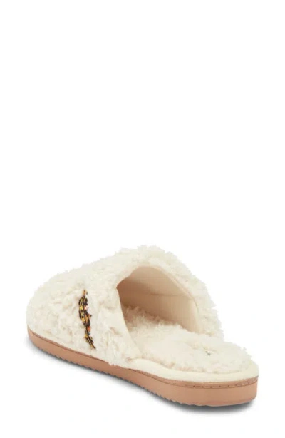 R.g. Barry Open Toe Faux Shearling Slide Slipper In White