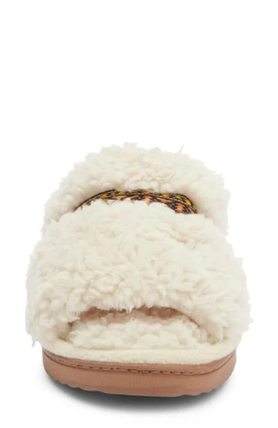 R.g. Barry Open Toe Faux Shearling Slide Slipper In White