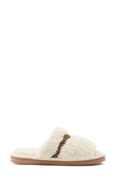 R.g. Barry Open Toe Faux Shearling Slide Slipper In White