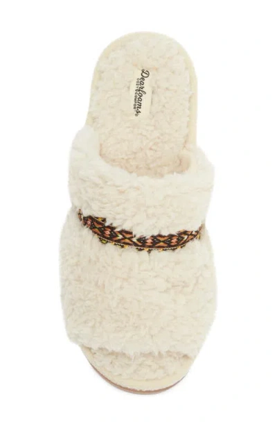 R.g. Barry Open Toe Faux Shearling Slide Slipper In White