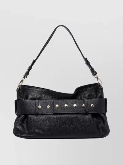 My Best Bag Firenze Logo Shoulder Bag Adjustable Strap In Black