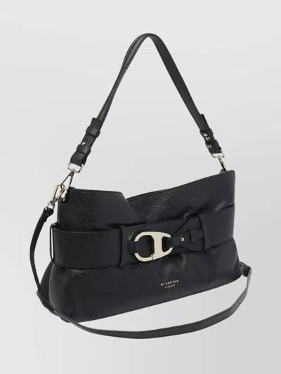 My Best Bag Firenze Logo Shoulder Bag Adjustable Strap In Black