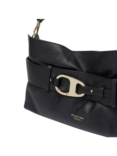 My Best Bag Firenze Logo Shoulder Bag Adjustable Strap In Black