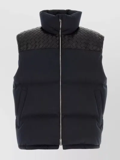 Bottega Veneta Men Midnight Blue Cotton Blend Down Jacket In Black