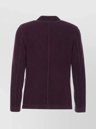 Circolo 1901 Textured Fabric Jacket Notched Lapel In Burgundy