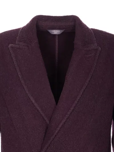 Circolo 1901 Textured Fabric Jacket Notched Lapel In Burgundy