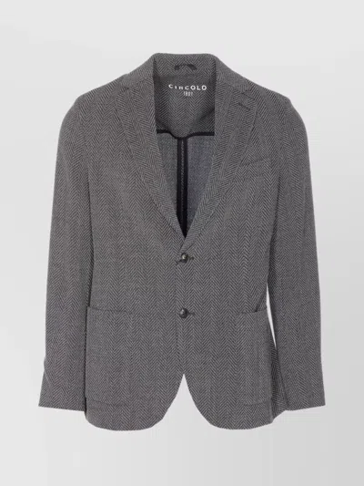 Circolo 1901 Chevron Motif Single Breasted Jacket In Gray