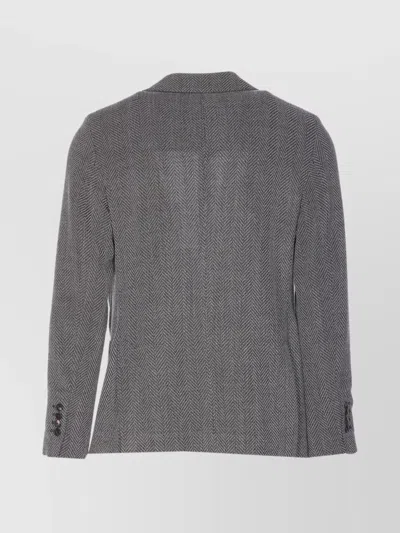 Circolo 1901 Chevron Motif Single Breasted Jacket In Gray