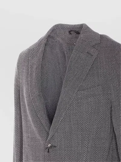 Circolo 1901 Chevron Motif Single Breasted Jacket In Gray