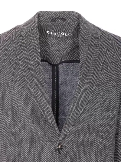 Circolo 1901 Chevron Motif Single Breasted Jacket In Gray