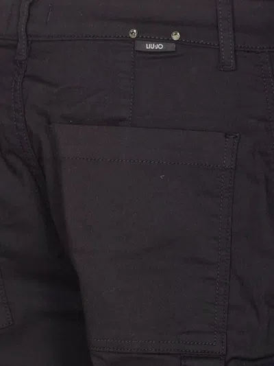 Liu •jo Cargo Style Jeans Featuring Multiple Pockets In Black