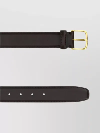 The Row Maxi Belt With Smooth Finish And Gold Buckle In Black